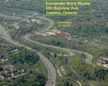 EvergreenBrick Works - Looking West - Pavilions in the Don Valley for EV Fest Electric Vehicle Show 2012