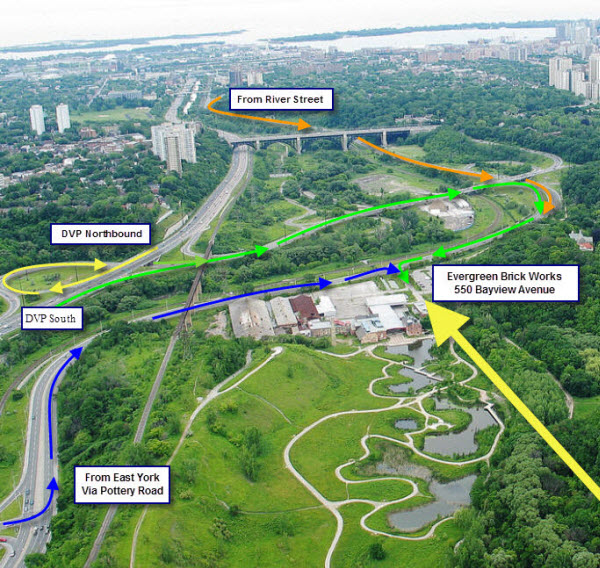Come to EV Fest 2012 Electric Vehicle Show - Here! Evergreen Brick Works - Aerial Looking South