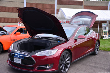 Cindy Returns to EV Fest 2014 with her Signature Red Tesla Model S!