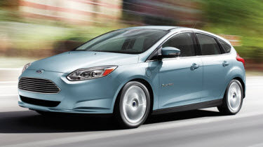The five-door hatchback provides about 80 miles of range.