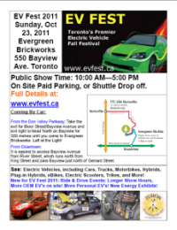 EV Fest Electric Vehicle Show - EV Fest 2011 - Poster 1