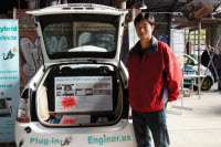 Jack Chen with Enginer.us PHEV Prius at EV Fest 2011