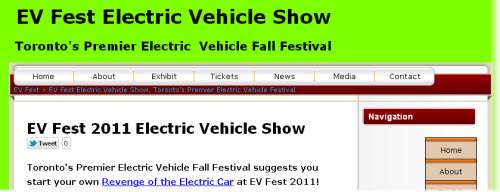 EV Fest Electric Vehicle Show Website goes Live on September 18, 2011 for EV Fest 2011