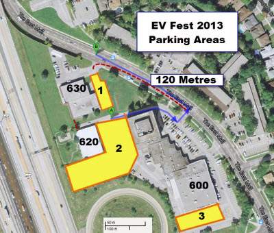 Basic Parking Areas for EV Fest 2013