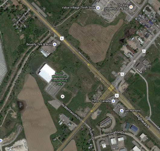 Satelite View of Harry Howell Arena Area